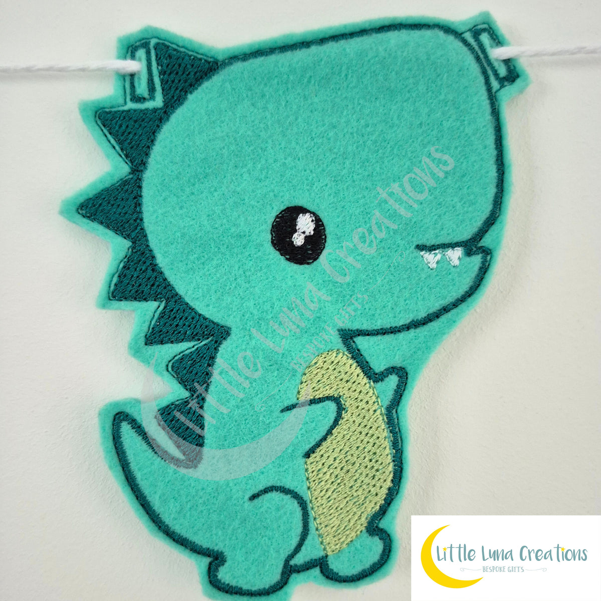 Rainbow Dinosaur Bunting Embroidery Designs - DIGITAL DOWNLOAD FOR EMBROIDERY MACHINES - Little Luna Creations