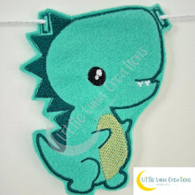 Load image into Gallery viewer, Rainbow Dinosaur Bunting Embroidery Designs - DIGITAL DOWNLOAD FOR EMBROIDERY MACHINES - Little Luna Creations
