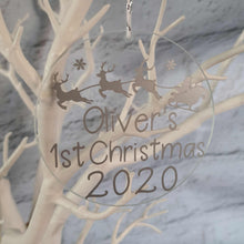 Load image into Gallery viewer, Personalised &#39;First Christmas&#39; Glass Tree Decoration 2020 - Little Luna Creations