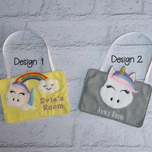 Load image into Gallery viewer, Personalised Unicorn Door Sign - Little Luna Creations