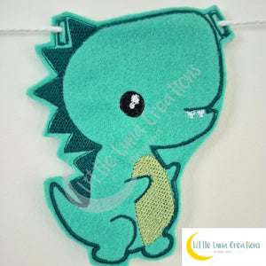 Rainbow Dinosaur Bunting Embroidery Designs - DIGITAL DOWNLOAD FOR EMBROIDERY MACHINES