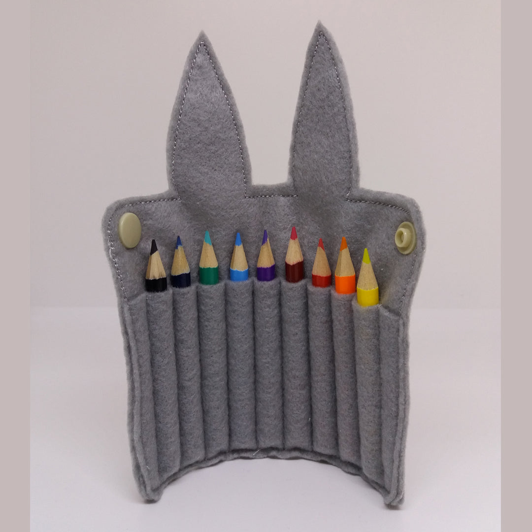 Bunny Pencil Wrap with Colouring Pencils - Little Luna Creations