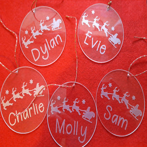 Personalised Glass Christmas Decoration - Little Luna Creations