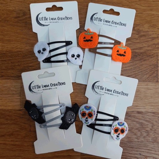 Cute Halloween Hair Clips - Little Luna Creations