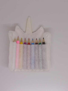Unicorn Pencil Wrap with Colouring Pencils - Little Luna Creations