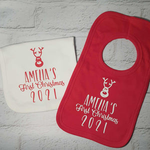 Personalised 'First Christmas' bibs - Little Luna Creations