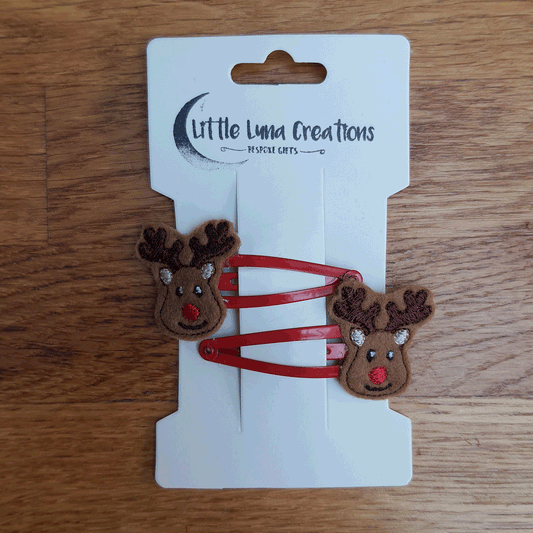 Cute Christmas Hair Clips - Little Luna Creations