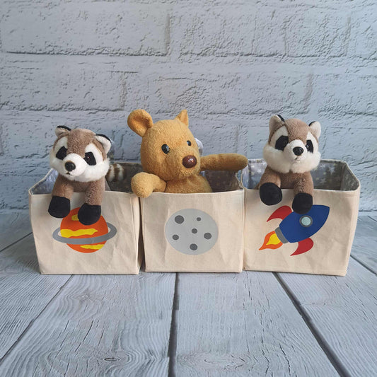 Space Fabric Storage Baskets - Little Luna Creations
