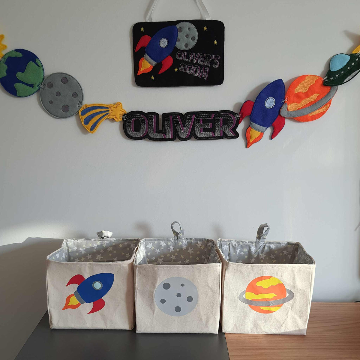 Felt Space Bunting - Little Luna Creations