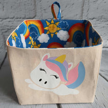 Load image into Gallery viewer, Unicorn Fabric Storage Basket - Little Luna Creations