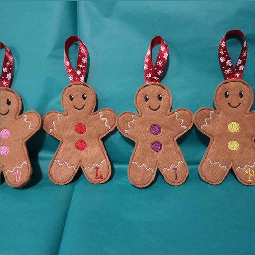 Personalised Felt Gingerbread Men - Little Luna Creations