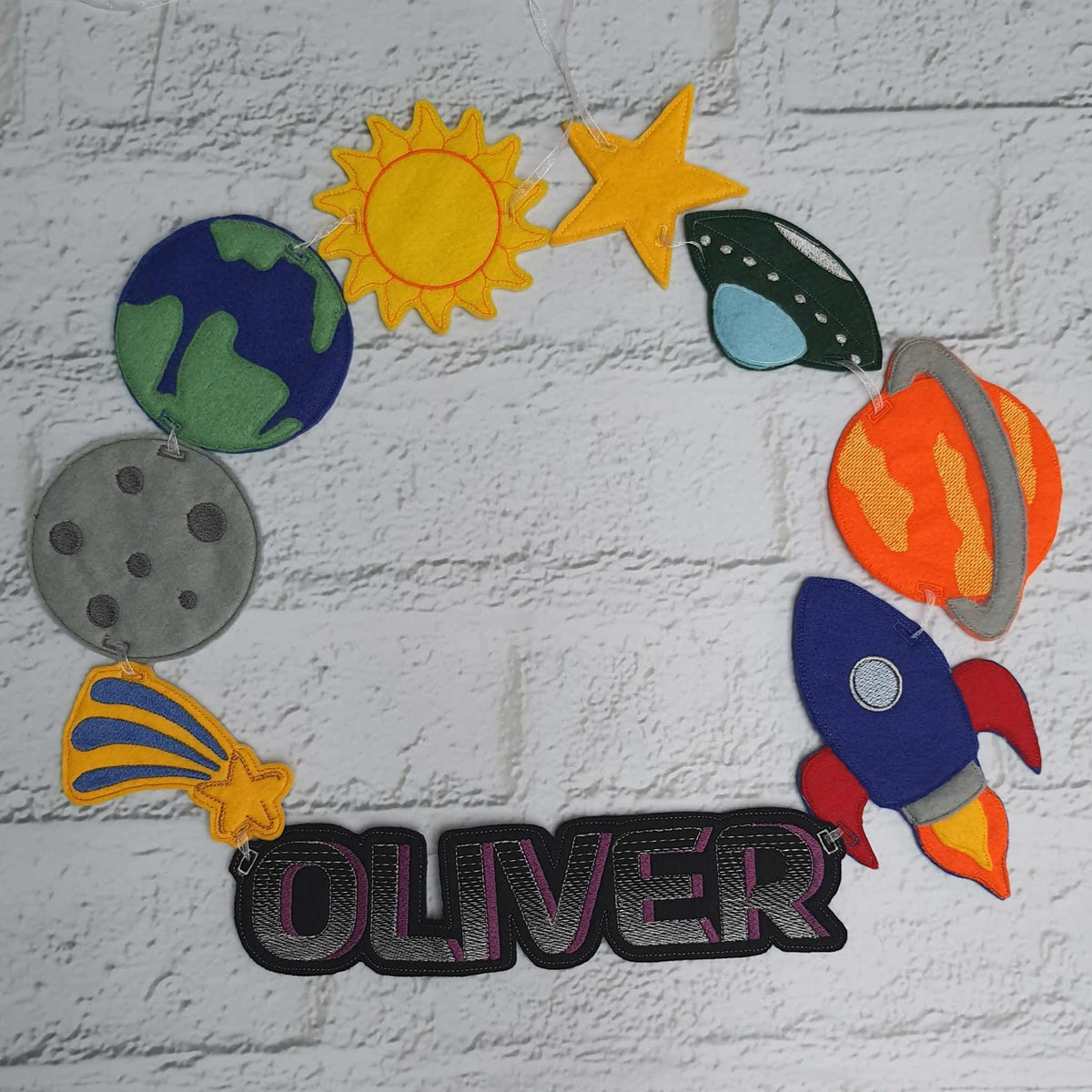 Felt Space Bunting - Little Luna Creations
