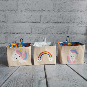 Unicorn Fabric Storage Basket - Little Luna Creations